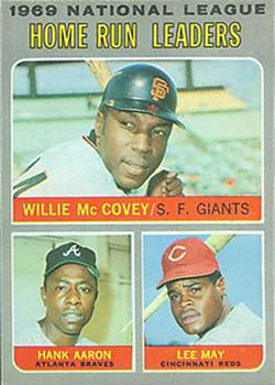 Topps 65 1969 National League Home Run Leaders (Willie McCovey / Hank Aaron / Lee May) #1970