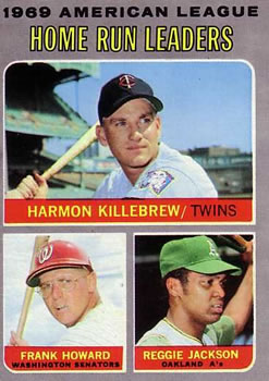 Topps 66 1969 American League Home Run Leaders (Harmon Killebrew / Frank Howard / Reggie Jackson) #1970