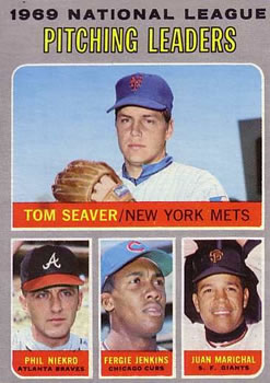 Topps 69 1969 National League Pitching Leaders (Tom Seaver / Phil Niekro / Fergie Jenkins / Juan Marichal) #1970