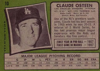 Claude Osteen back