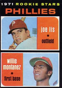 Topps 138 Phillies 1971 Rookie Stars (Joe Lis / Willie Montanez) #1971
