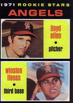 Topps 152 Angels 1971 Rookie Stars (Lloyd Allen / Winston Llenas) #1971