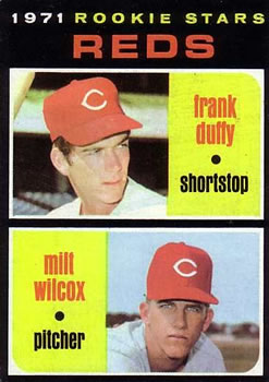 Topps 164 Reds 1971 Rookie Stars (Frank Duffy / Milt Wilcox) #1971