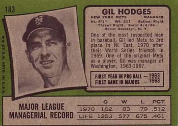 Gil Hodges back