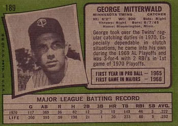 George Mitterwald back