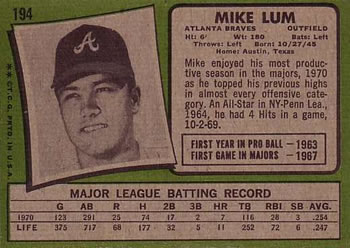 Mike Lum back
