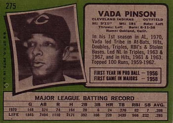 Vada Pinson back