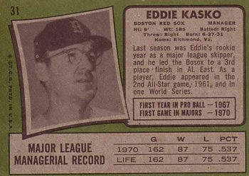 Eddie Kasko back