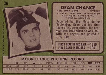 Dean Chance back