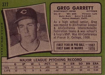 Greg Garrett back