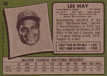 Lee May back