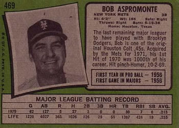 Bob Aspromonte back