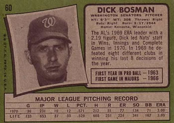 Dick Bosman back