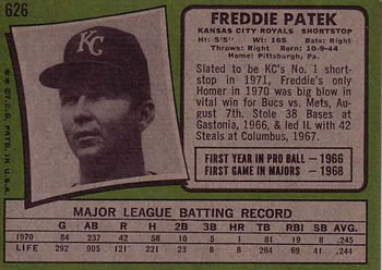 Freddie Patek back