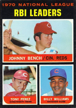 Topps 64 1970 National League RBI Leaders (Johnny Bench / Tony Perez / Billy Williams) #1971