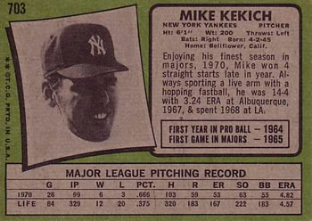 Mike Kekich back