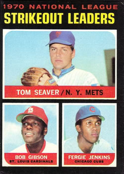 Topps 72 1970 National League Strikeout Leaders (Tom Seaver / Bob Gibson / Fergie Jenkins) #1971