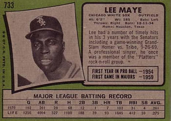 Lee Maye back