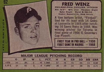 Fred Wenz back