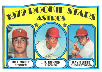 Topps 101 Astros 1972 Rookie Stars (Bill Greif / J.R. Richard / Ray Busse) #1972