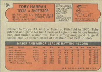 Toby Harrah back