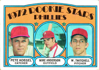 Topps 14 Phillies 1972 Rookie Stars (Pete Koegel / Mike Anderson / Wayne Twitchell) #1972