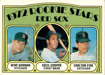 Topps 79 Red Sox 1972 Rookie Stars (Mike Garman / Cecil Cooper / Carlton Fisk) #1972