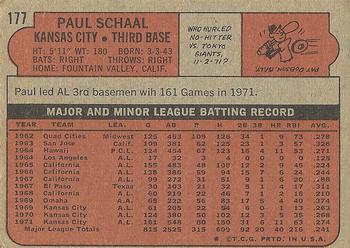 Paul Schaal back
