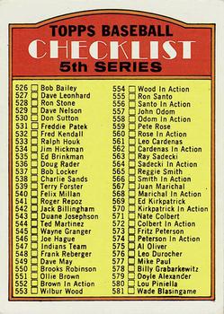 Topps 478 Checklist 5th Series #1972