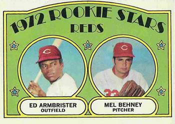Topps 524 Reds 1972 Rookie Stars (Ed Armbrister / Mel Behney) #1972