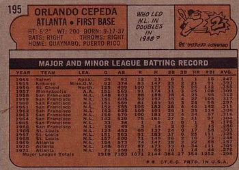 Orlando Cepeda back