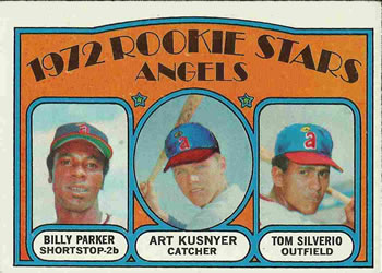 Topps 213 Angels 1972 Rookie Stars (Billy Parker / Art Kusnyer / Tom Silverio) #1972
