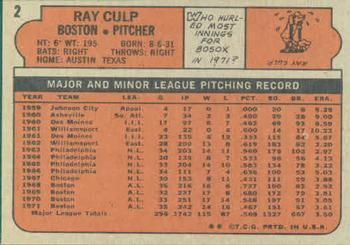 Ray Culp back