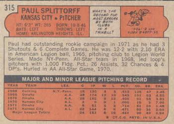 Paul Splittorff back