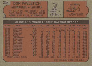 Don Pavletich back