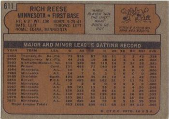Rich Reese back