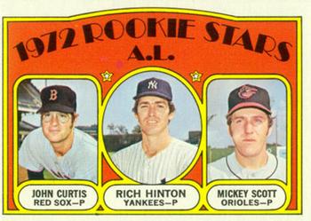 Topps 724 A.L. 1972 Rookie Stars (John Curtis / Rich Hinton / Mickey Scott) #1972