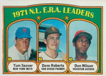 Topps 91 1971 N.L. E.R.A. Leaders (Tom Seaver / Dave Roberts / Don Wilson) #1972
