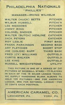 American Caramel Series of 240 NNO Roy Leslie back