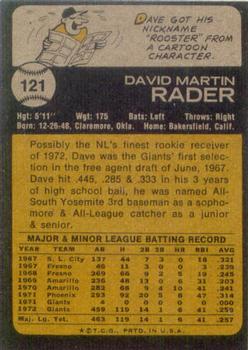 Dave Rader back