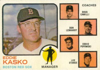 Topps 131 Red Sox Field Leaders (Eddie Kasko / Doug Camilli / Don Lenhardt / Eddie Popowski / Lee Stange) #1973