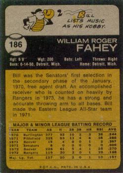Bill Fahey back