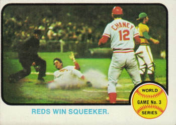 Topps 205 World Series Game No. 3: Reds Win Squeaker #1973