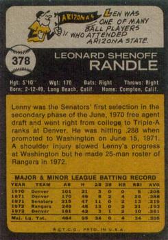 Lenny Randle back