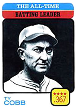 Topps 475 The All Time Batting Leader   Ty Cobb #1973