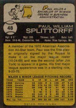 Paul Splittorff back