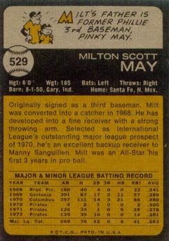 Milt May back