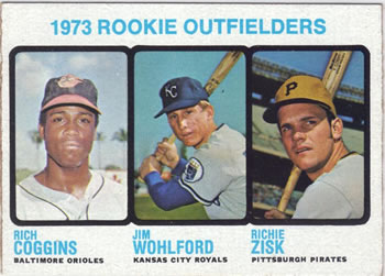 Topps 611 1973 Rookie Outfielders (Rich Coggins / Jim Wohlford / Richie Zisk) #1973