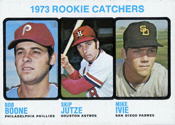 Topps 613 1973 Rookie Catchers (Bob Boone / Skip Jutze / Mike Ivie) #1973