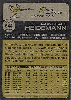 Jack Heidemann back